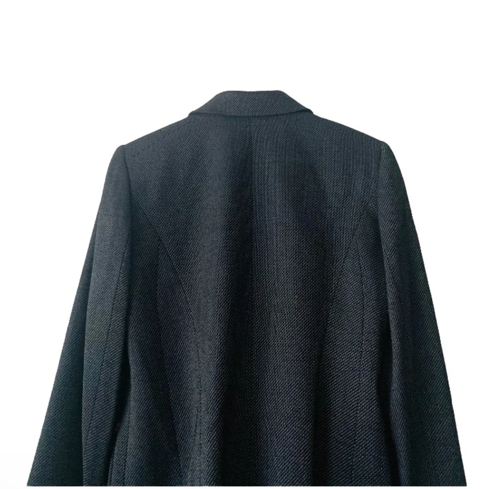 Lafayette 148 Gray Textured Double-Breasted Blazer Jacket Women Sz 8 Academia